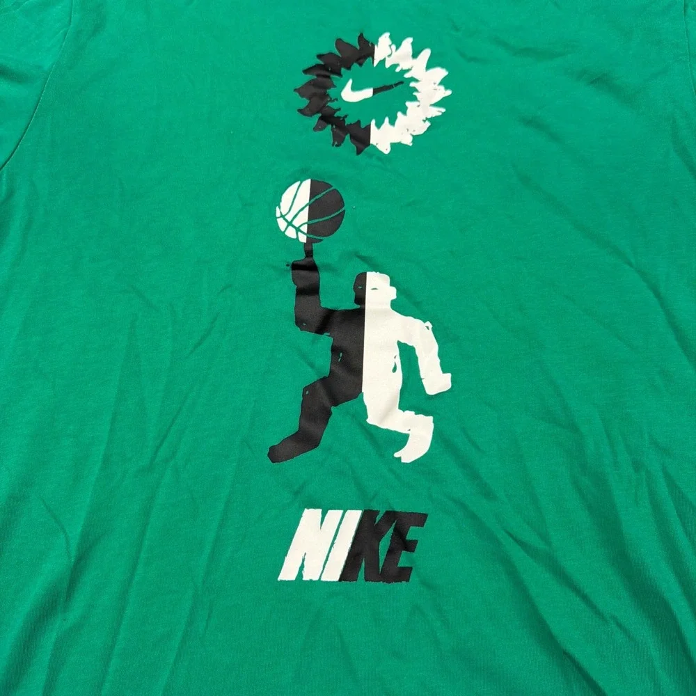 Nike Dri-FIT Green Basketball Graphic Tee Men's Small S Short Sleeve Shirt